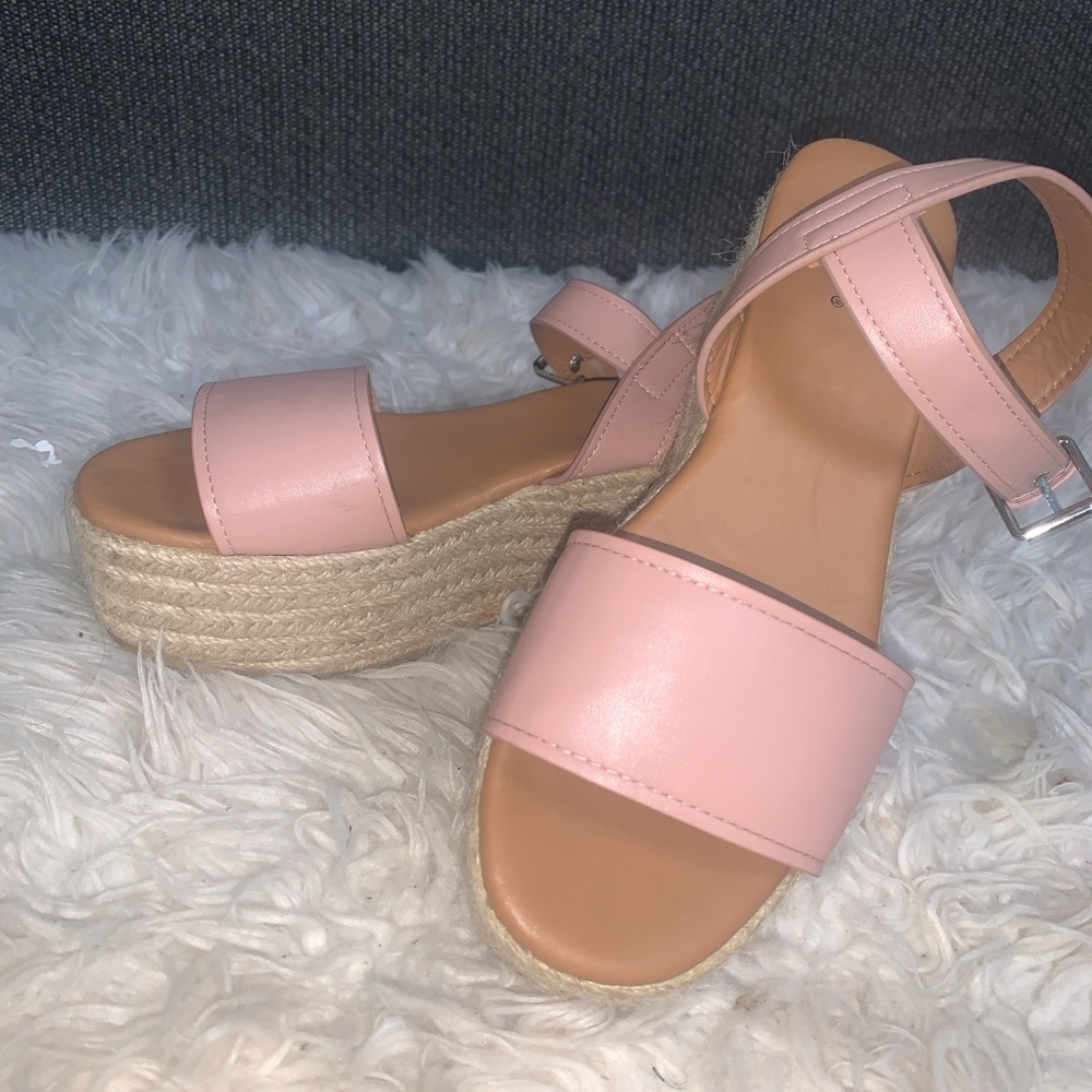 baby pink platform sandals